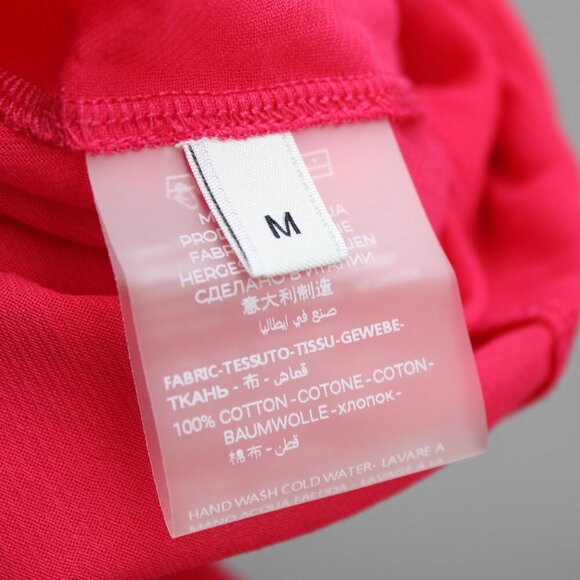 Nensi Dojaka Fuchsia Hot Pink Sleeveless Asymmetric Sheer Maxi Dress SZ Medium - Picture 7 of 10